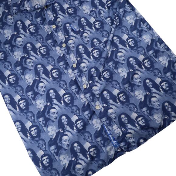 Vintage Y2k Alberto Bandit Allover Icon Print Button Down Shirt - Picture 3 of 8